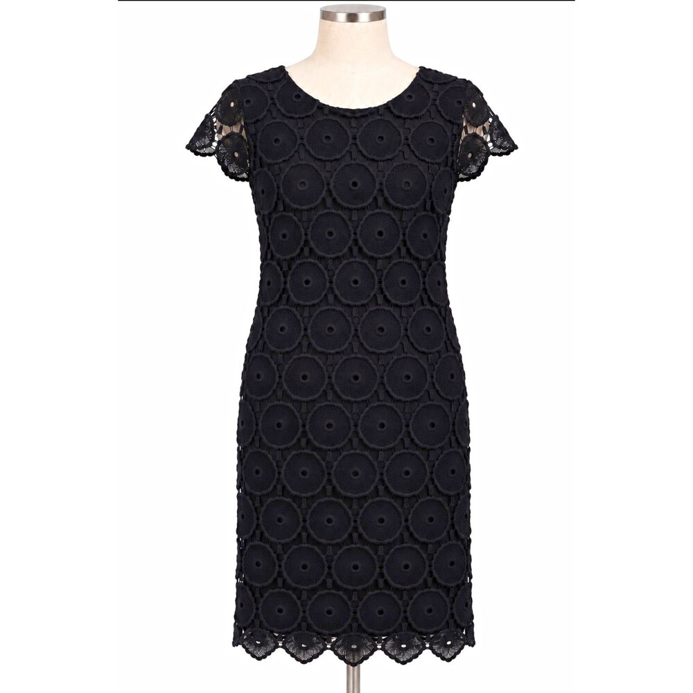 Suzi Chin Maggy Boutique Black Medallion Lace LBD Size 8 Whimsigoth Cocktail EUC